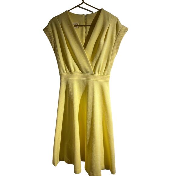 Vintage 60’s Kay Windsor yellow Sleeveless Mod midi Dress size Small - Picture 1 of 9